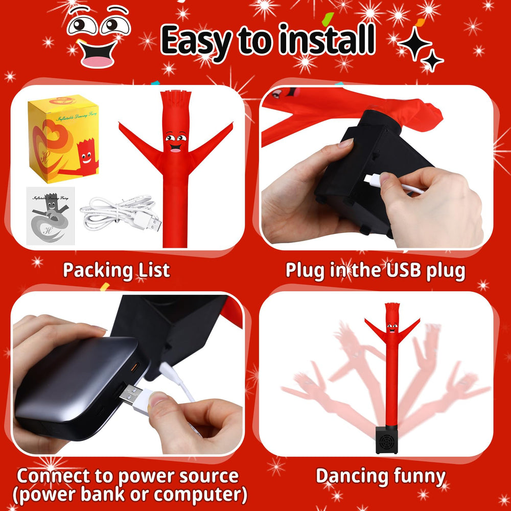 Poen inflatable tube man expressive face boosts office mood