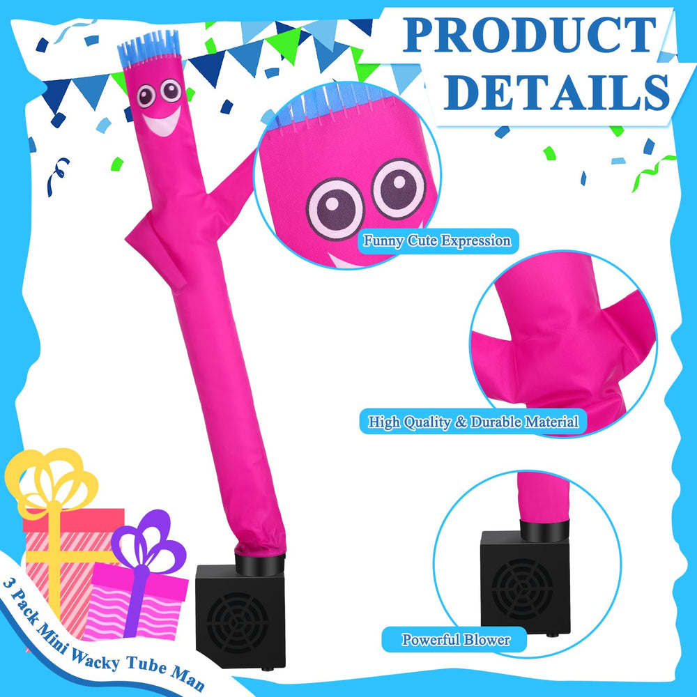 Poen mini inflatable tubeman blue dancer brings cheerful motion to home office.