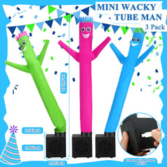Poen mini inflatable tubeman pink dancer highlights three expressive poses for lighthearted decor.
