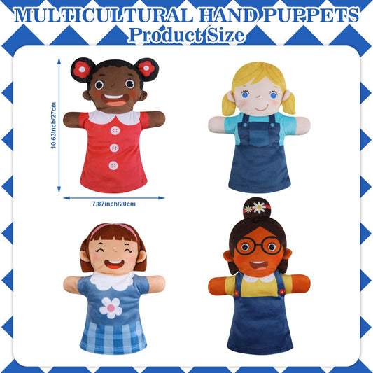 Poen multicultural puppets with four boys and four girls for inclusive learning