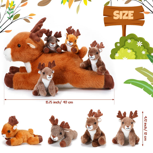 Poen Plush Deer fawn 1 sitting, a colorful companion for playtime.
