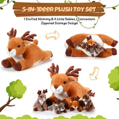 Poen Plush Deer fawn 3 sitting, a cuddly woodland friend for decor and play.