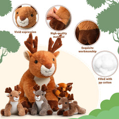 Poen plush deer fawn gray, 12 cm, soft and safe for kids.
