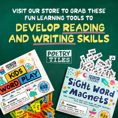 Poetry Tiles 632 family friendly learning magnets for fridge displays