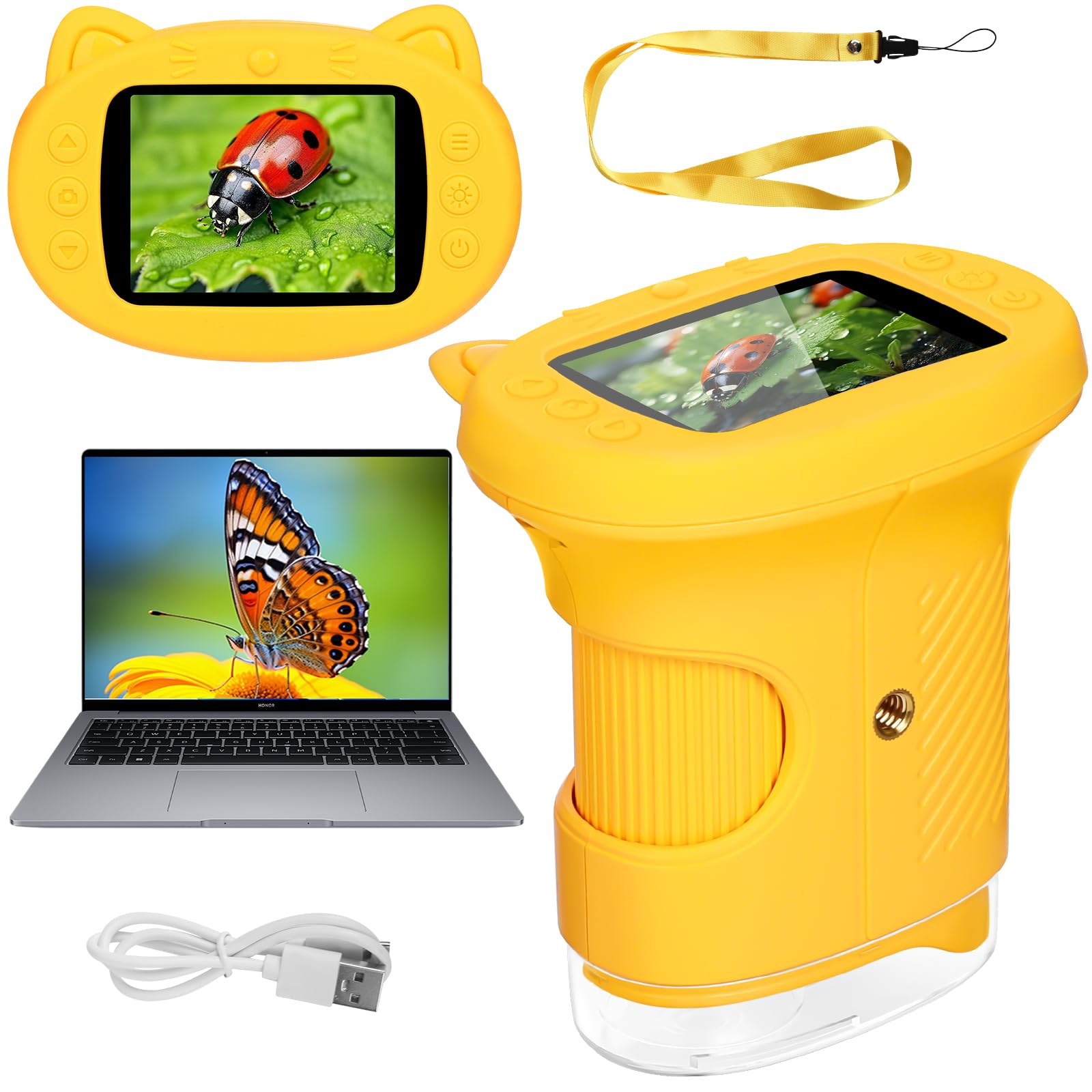 Pofaueo portable microscope with 1000x magnification reveals tiny details up close