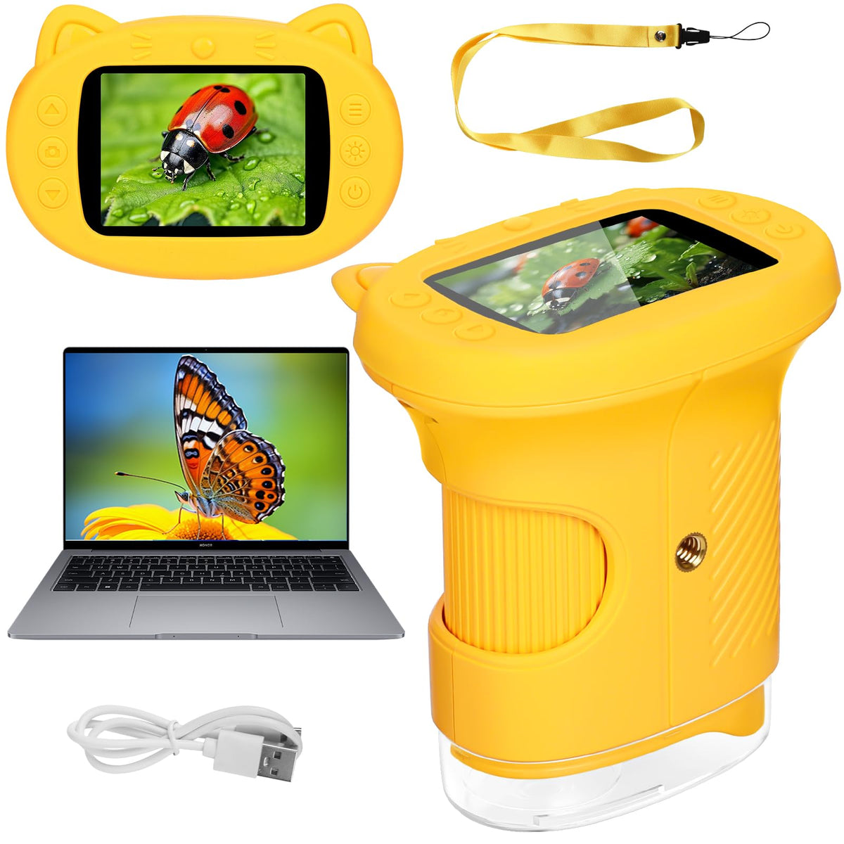 Pofaueo portable microscope with 1000x magnification reveals tiny details up close