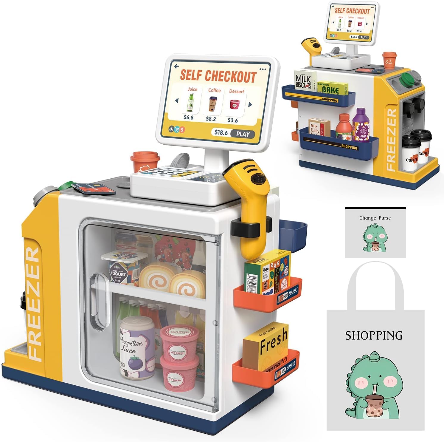 POFJOEQ 46-accessory set supports complete cash-register role play.