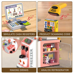 POFJOEQ cash register drawer and accessories organize pretend shopping.