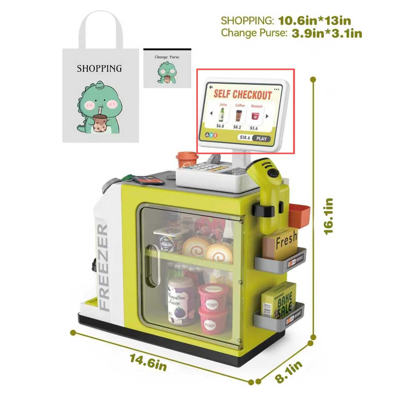 POFJOEQ cash register playset coins for counting and math play