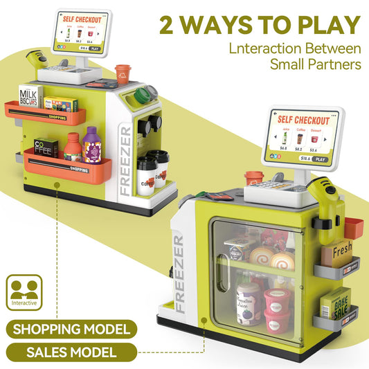POFJOEQ cash register playset scanner accessory encourages role play and organization