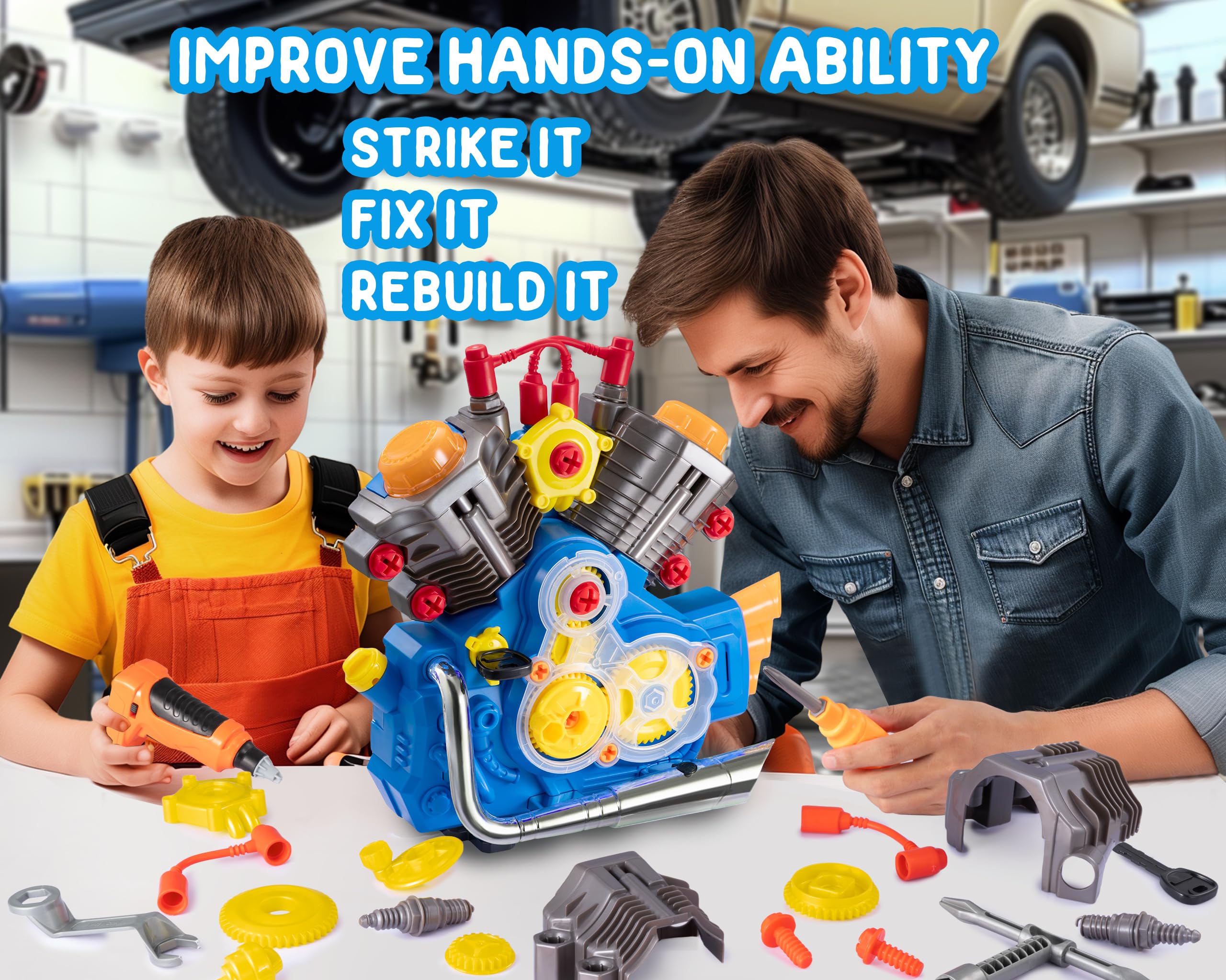 POFJOEQ toolkit with screwdrivers included, helps improve fine motor skills.