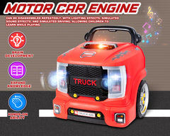 POFJOEQ engine-on-rotating-stand design aids realistic mechanics exploration