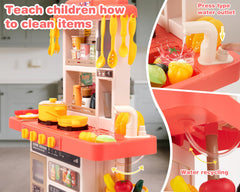 POFJOEQ Kids Kitchen Play Set includes 50-piece food and utensils.