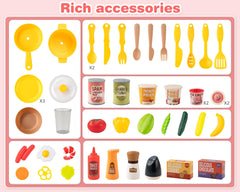 POFJOEQ Kids Kitchen Play Set compact design fits small play spaces.