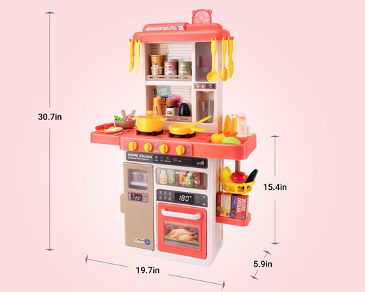 POFJOEQ Kids Kitchen Play Set sink with running water supports realistic role-play.