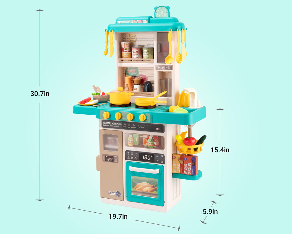 POFJOEQ Kids Kitchen Play Set sink with running water fosters realistic role-play and water awareness.