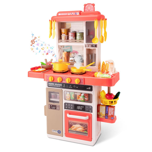 POFJOEQ Kids Kitchen Play Set stove lights for immersive cooking play.