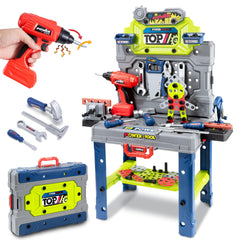POFJOEQ kids tool kit with electric drill for realistic, safe building play
