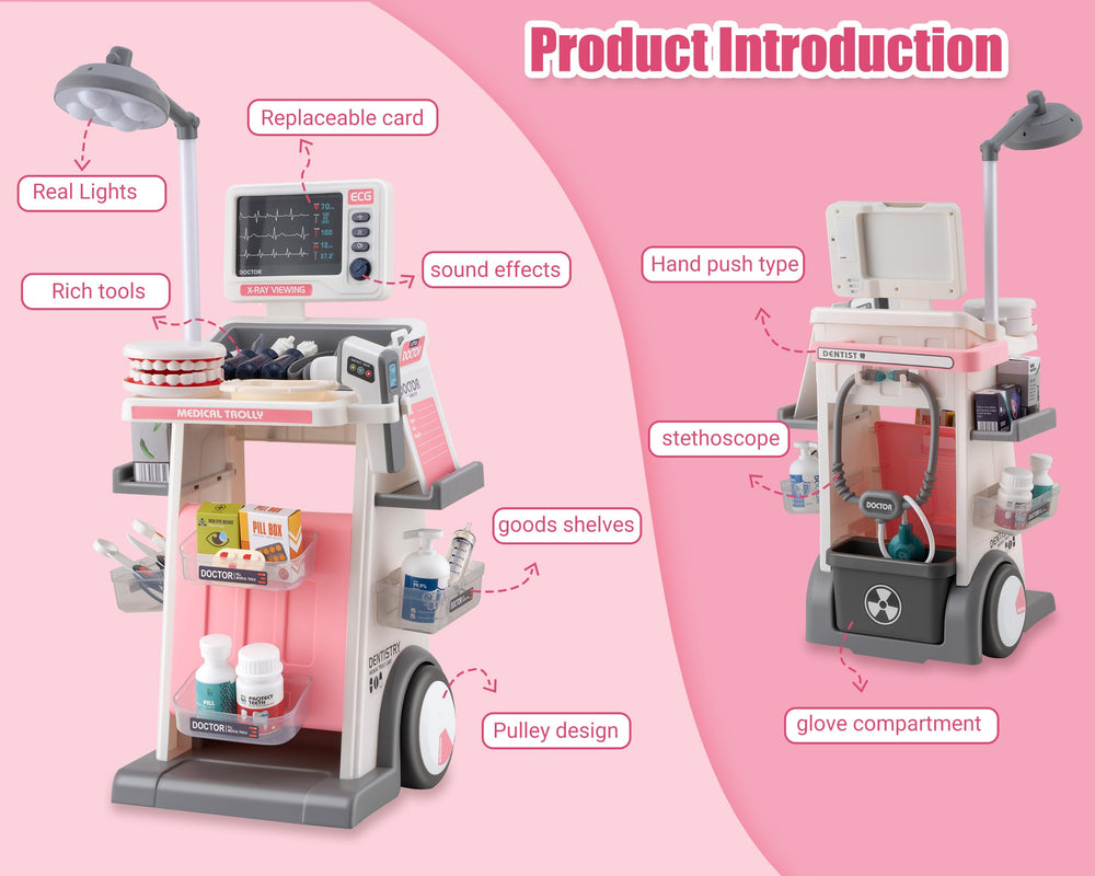 POFJOEQ stem doctor playset lights and sounds feature enhances interactive storytelling.