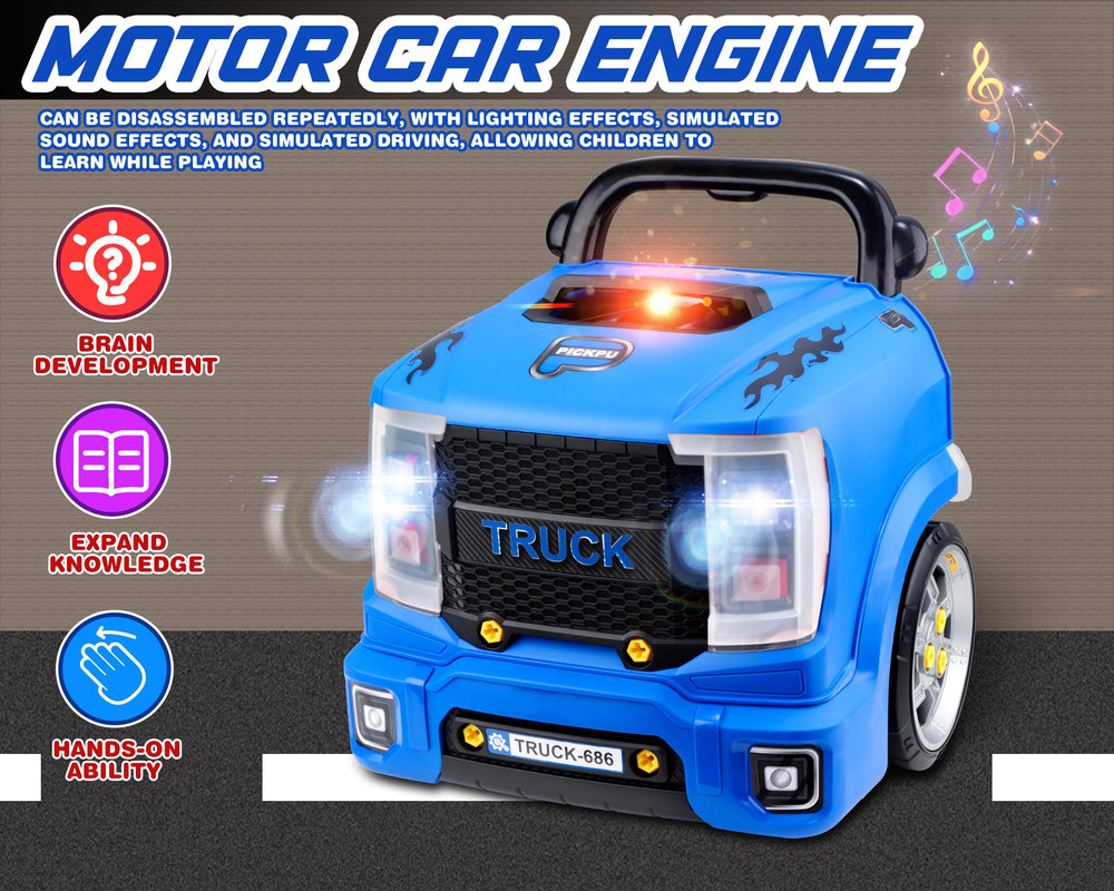 POFJOEQ truck engine toy with lights and horn for immersive play