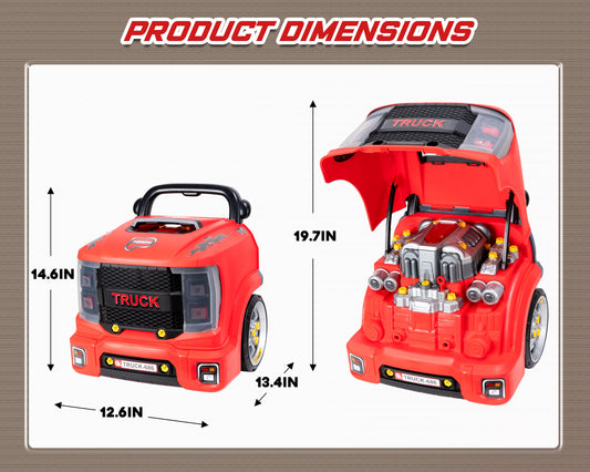 POFJOEQ truck engine toy with lights-and-sounds enhances immersive pretend play