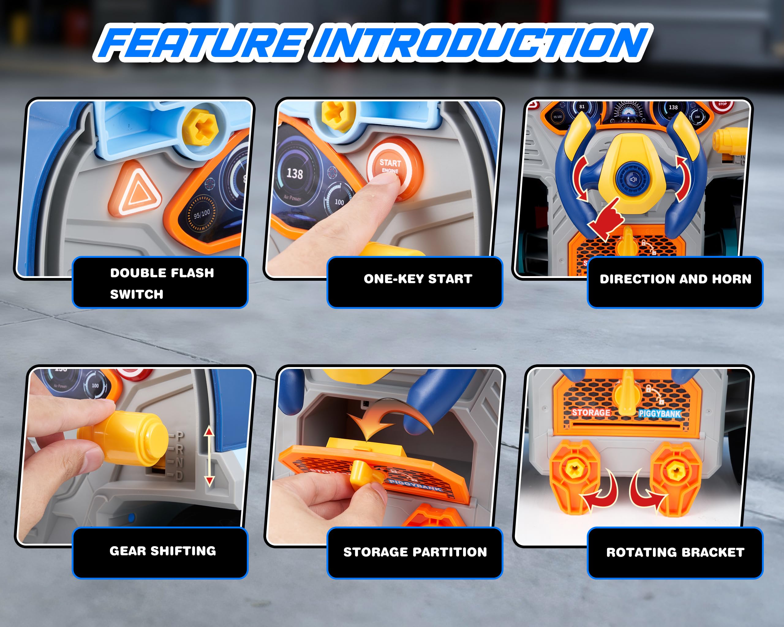 POFJOEQ Engine cover opens to reveal components for repair play