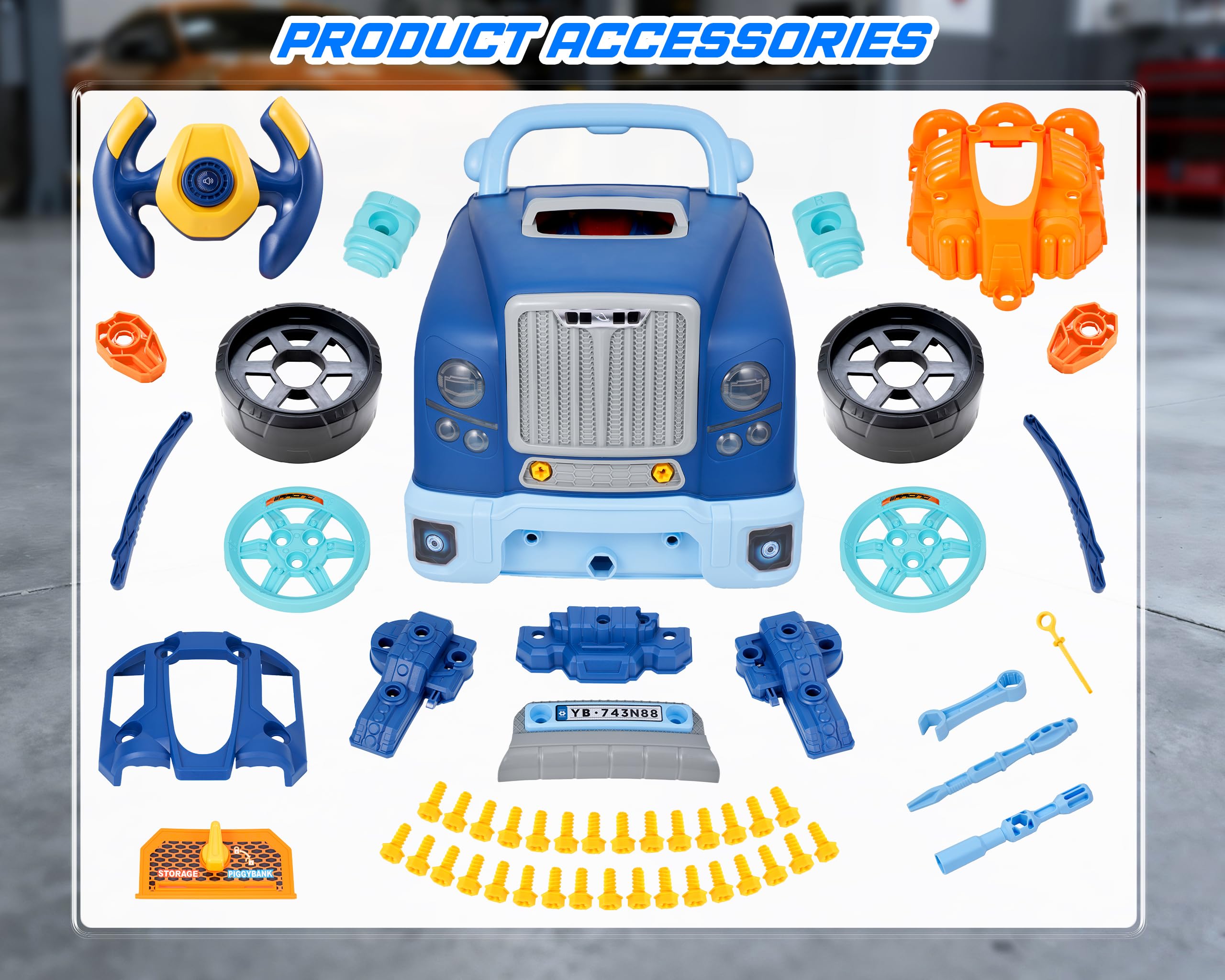 POFJOEQ Wheels and rims removal to boost fine motor skills during play