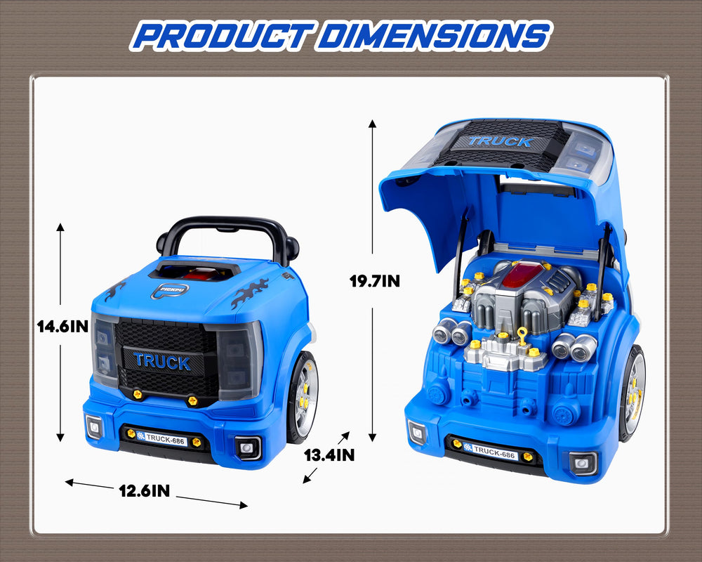 POFJOEQ engine toy on rotating stand with removable engine for exploration