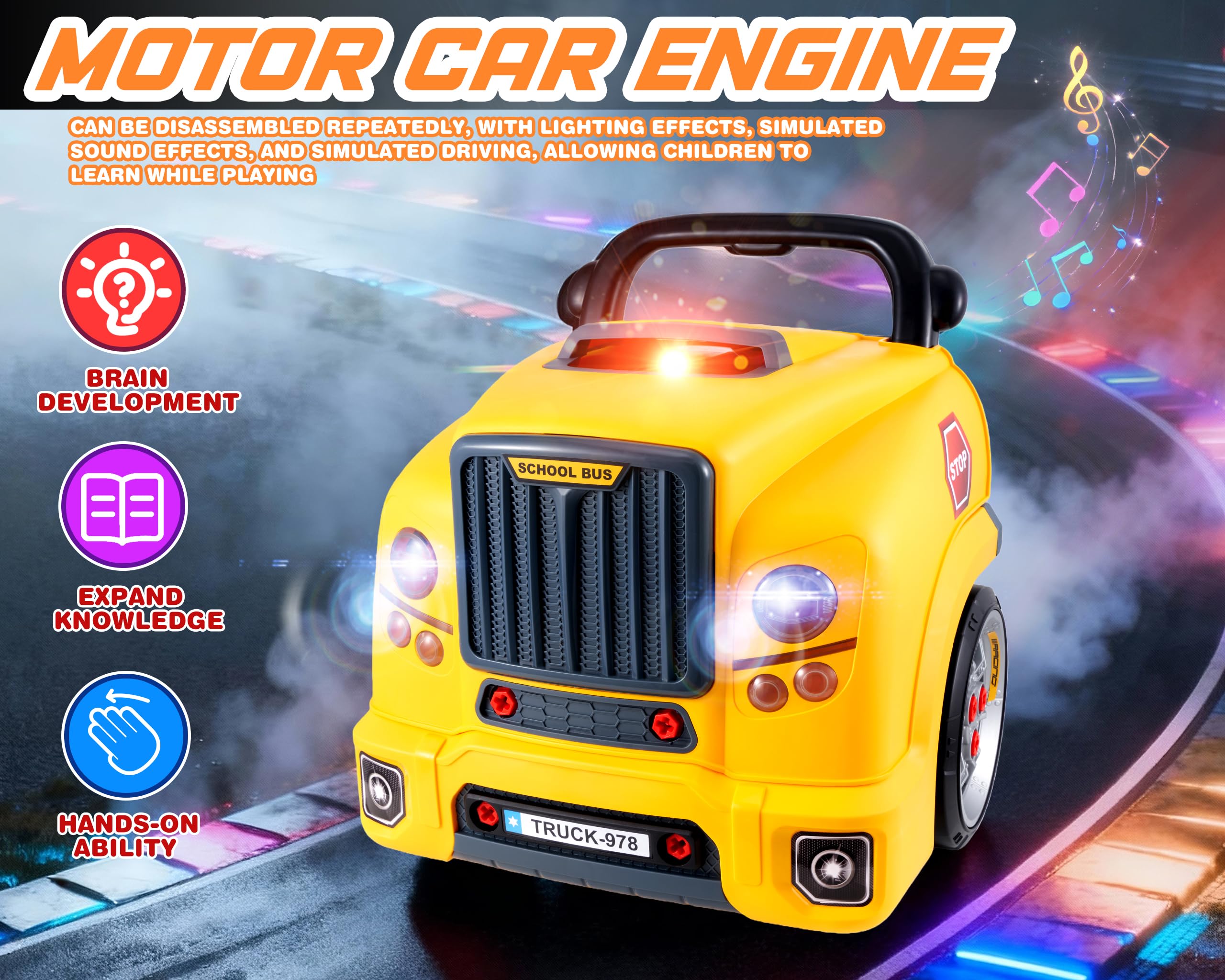 pofjoeq engine toy includes a real working drill for authentic repair play