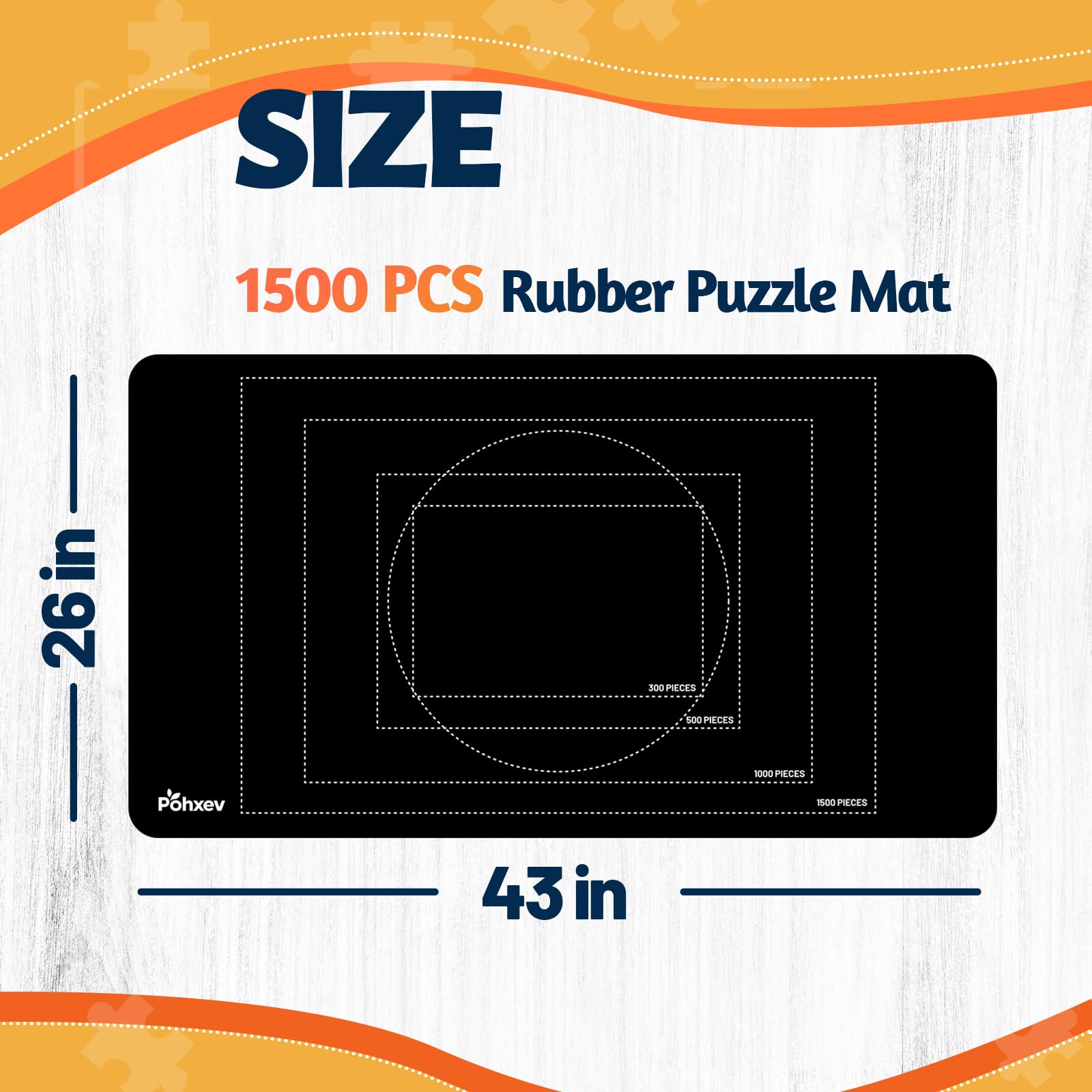 Pohxev black puzzle surface provides high-contrast visibility for pieces.