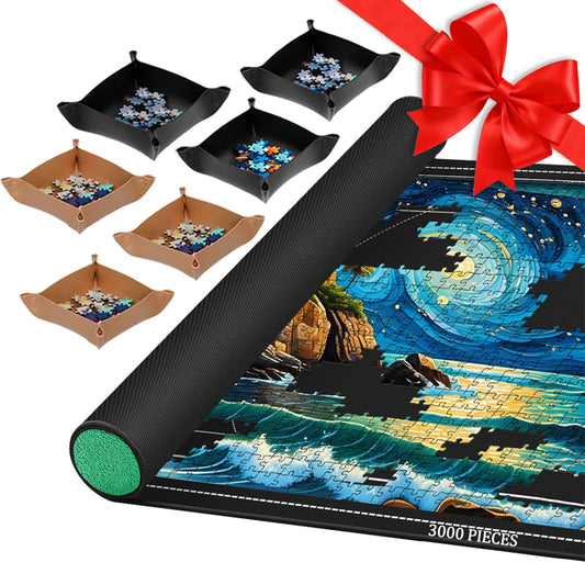 Pohxev jigsaw puzzle mat roll up with smooth top for effortless piece placement.