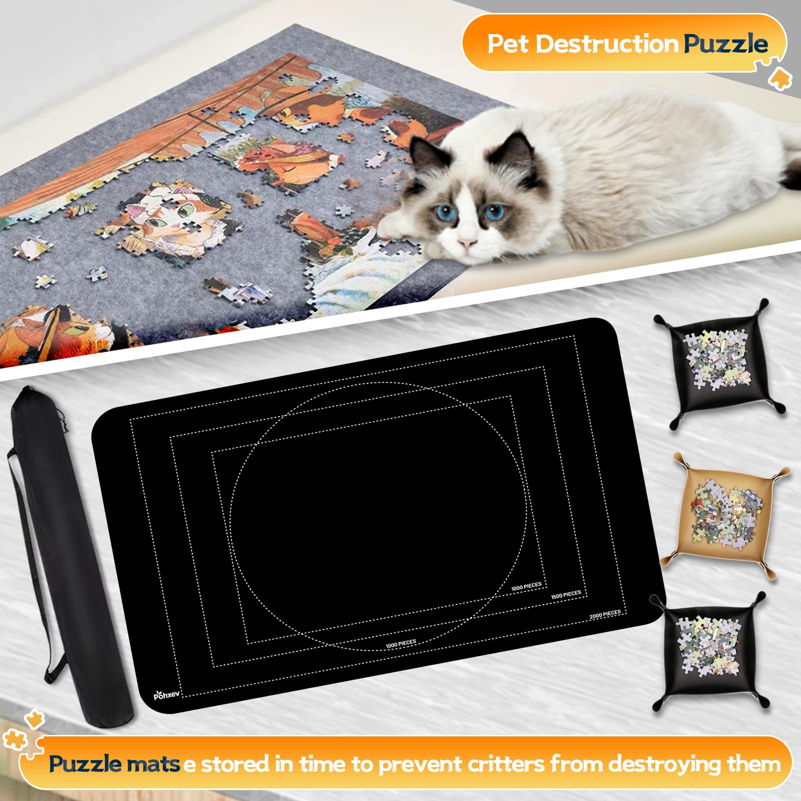 Pohxev high-quality rubber top holds puzzle pieces in place