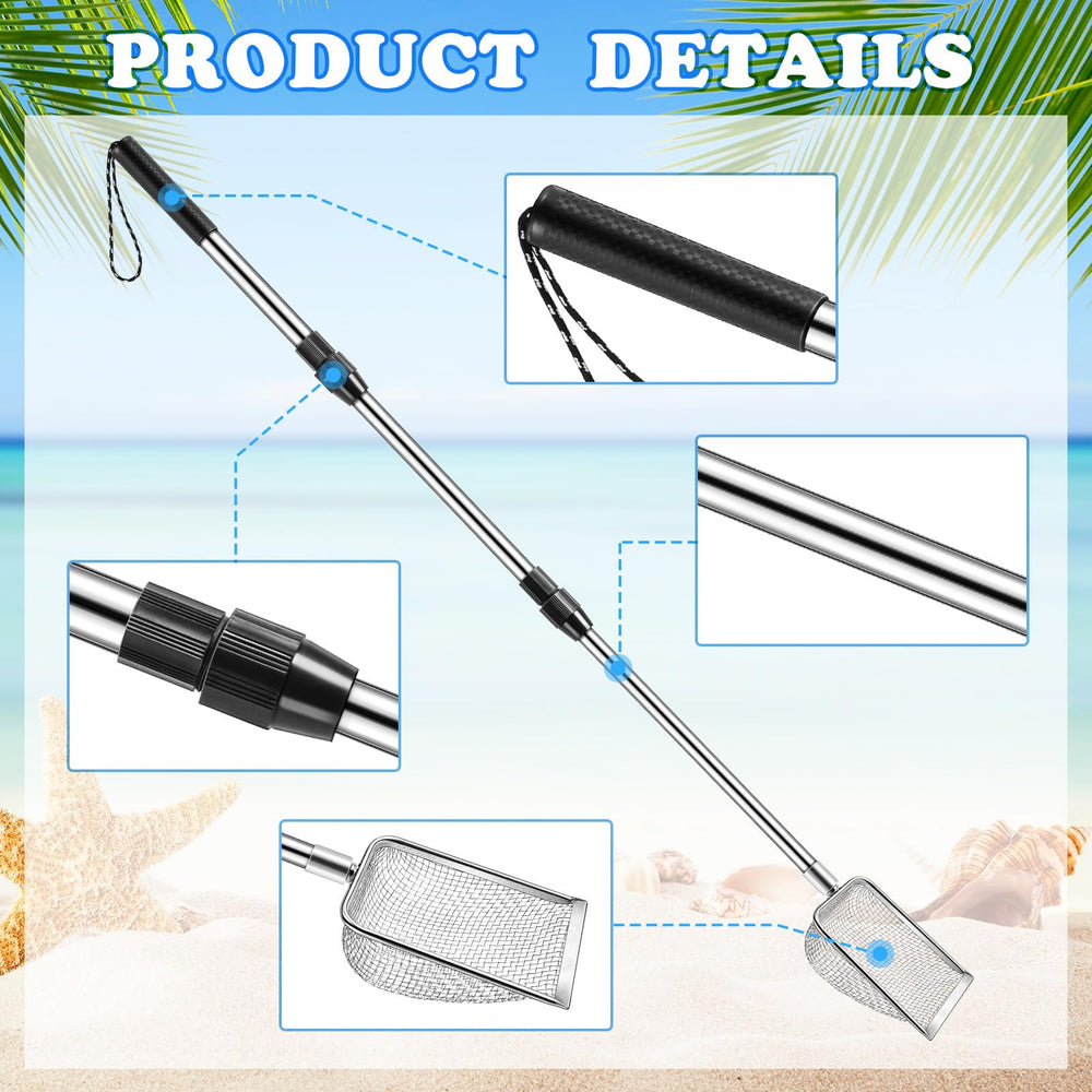 POILKMNI stainless steel scoop head resists rust during sun-soaked beach sessions.
