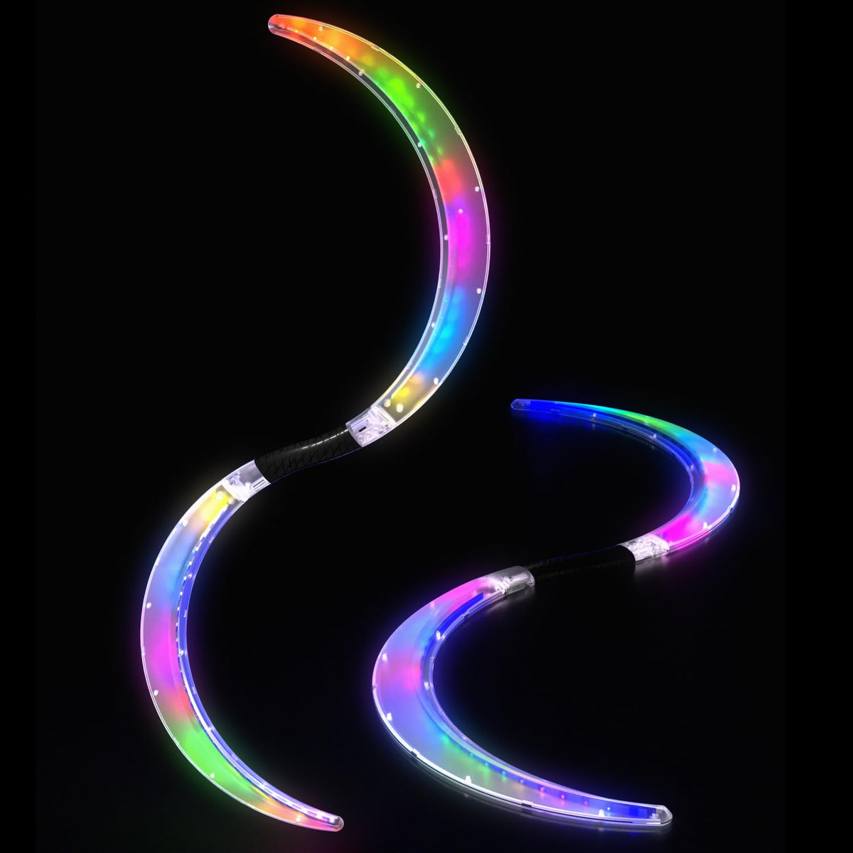 POILOVES LED POI Staff S-Shape with collapsible blades for easy transport