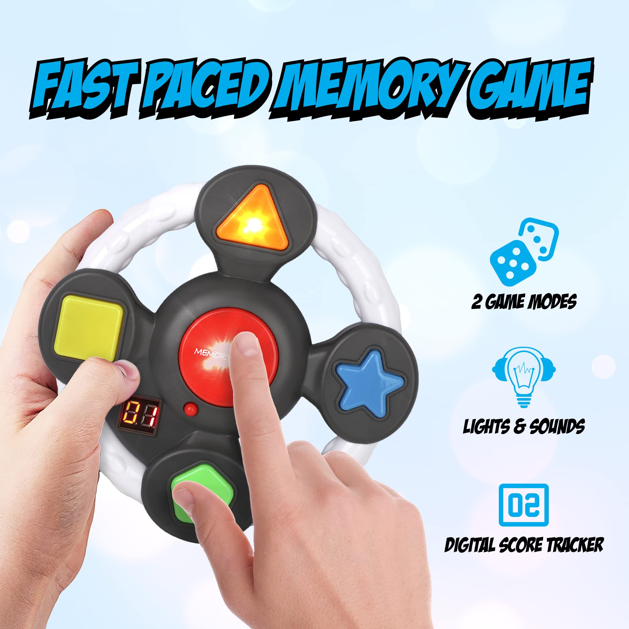 Point Games Memory Flash sounds provide fun feedback during play.