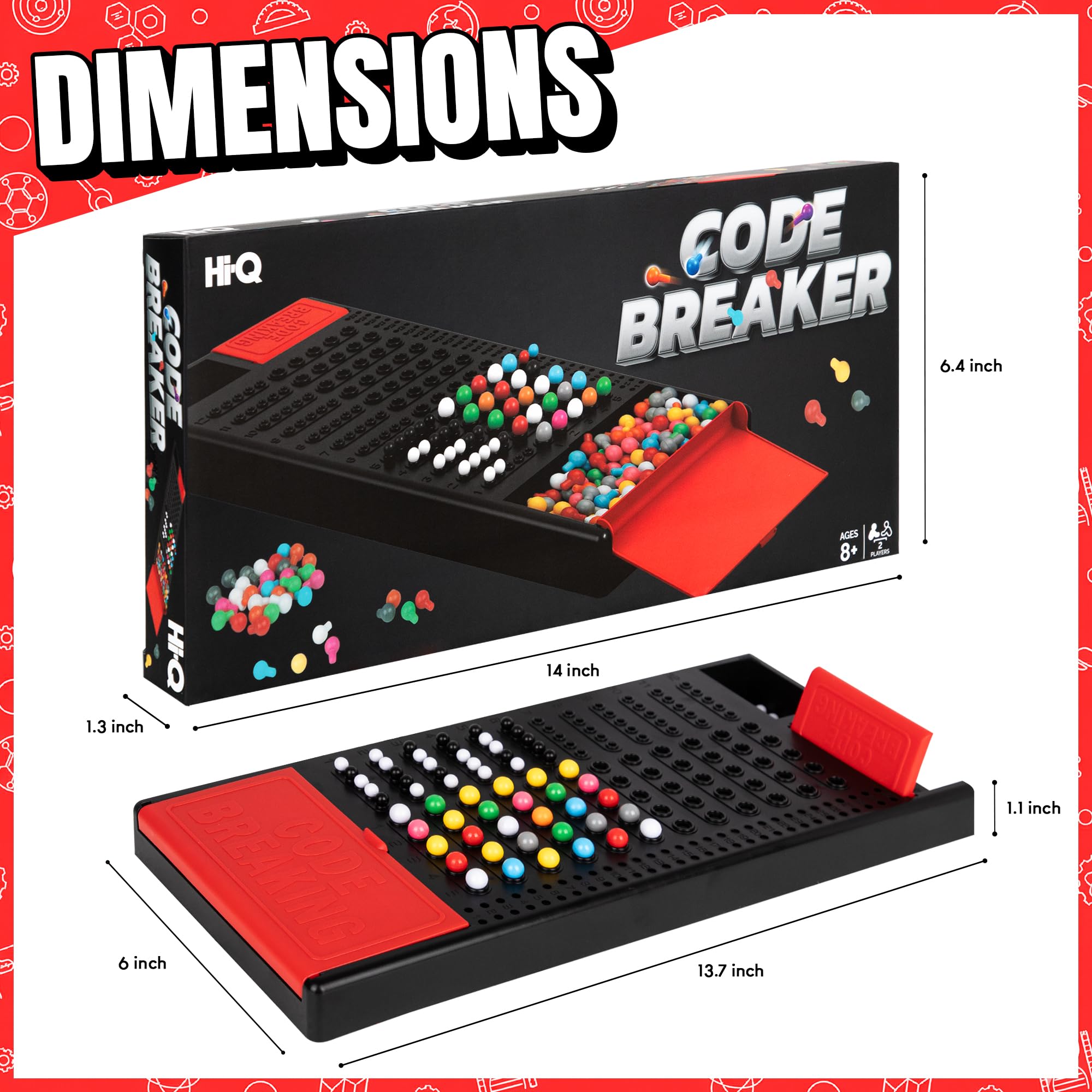 Point Games Hi-Q Code Breaker color pegs in eight hues for deduction practice