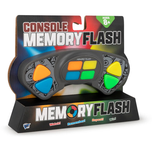Point Games Memory Flash handheld design shows compact grip for kids on the go.
