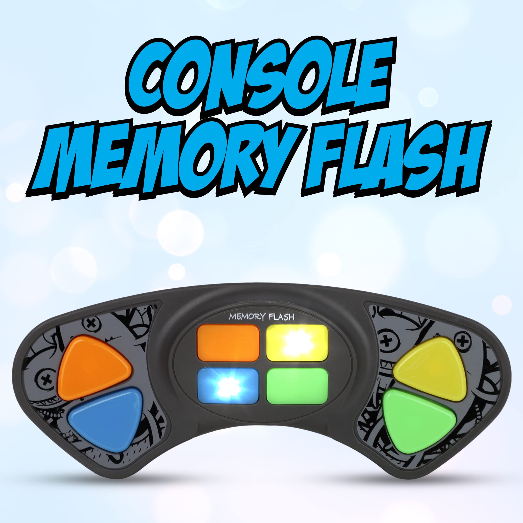Point Games Memory Flash colorful lights display promotes visual recall during play.