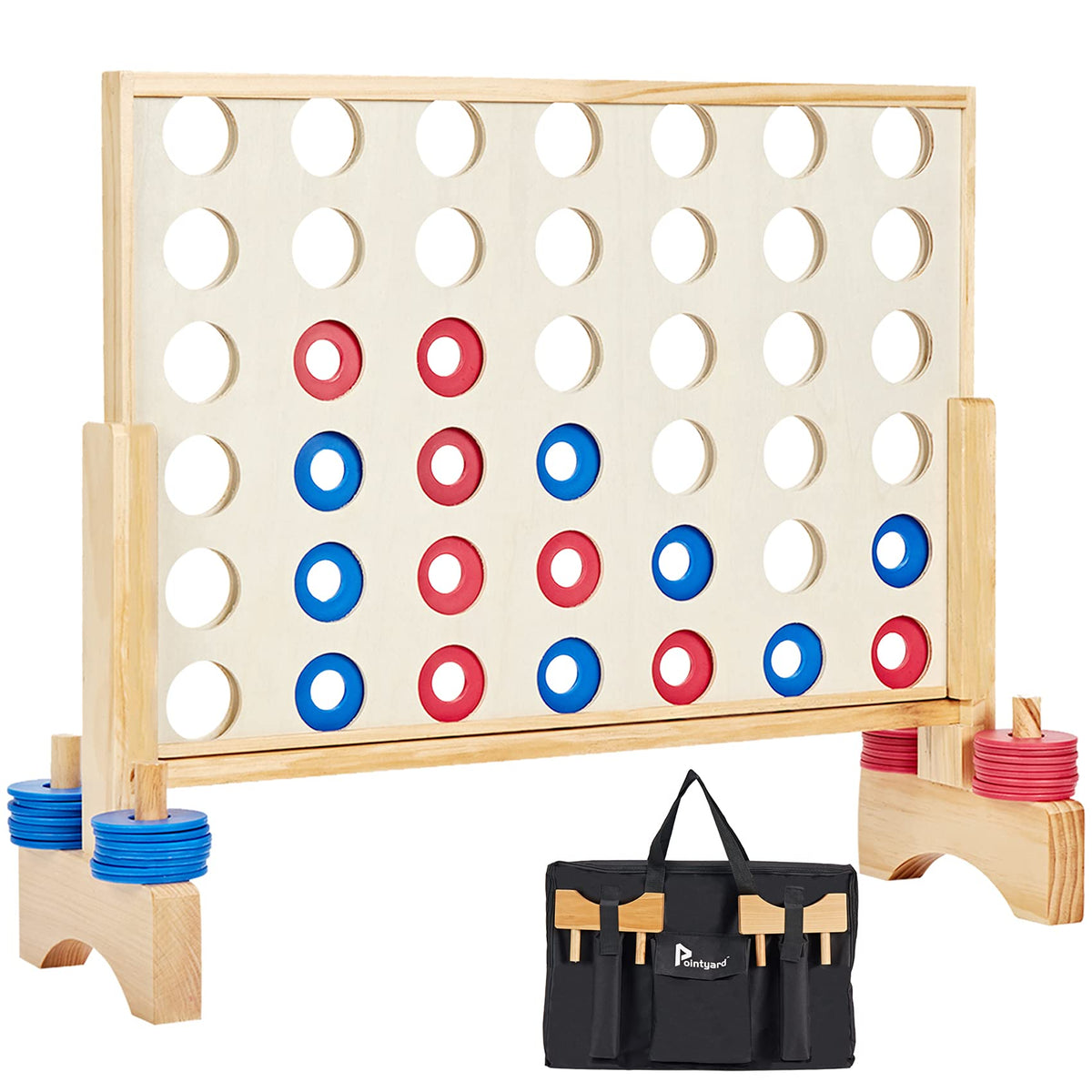 Pointyard giant 4-in-a-row board for versatile indoor and outdoor play.