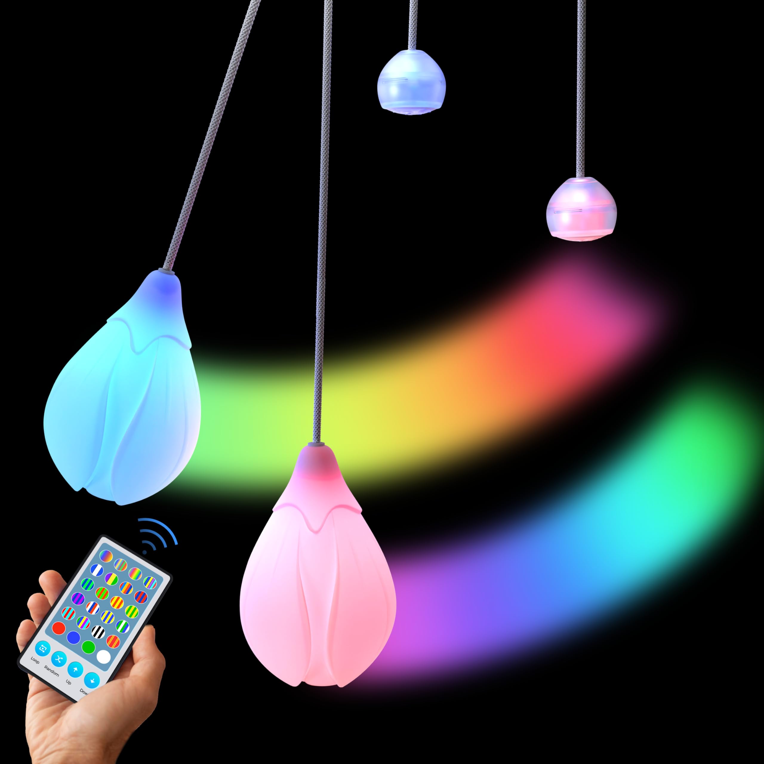 POITOI LED Poi Balls front view with vibrant glow for practice sessions