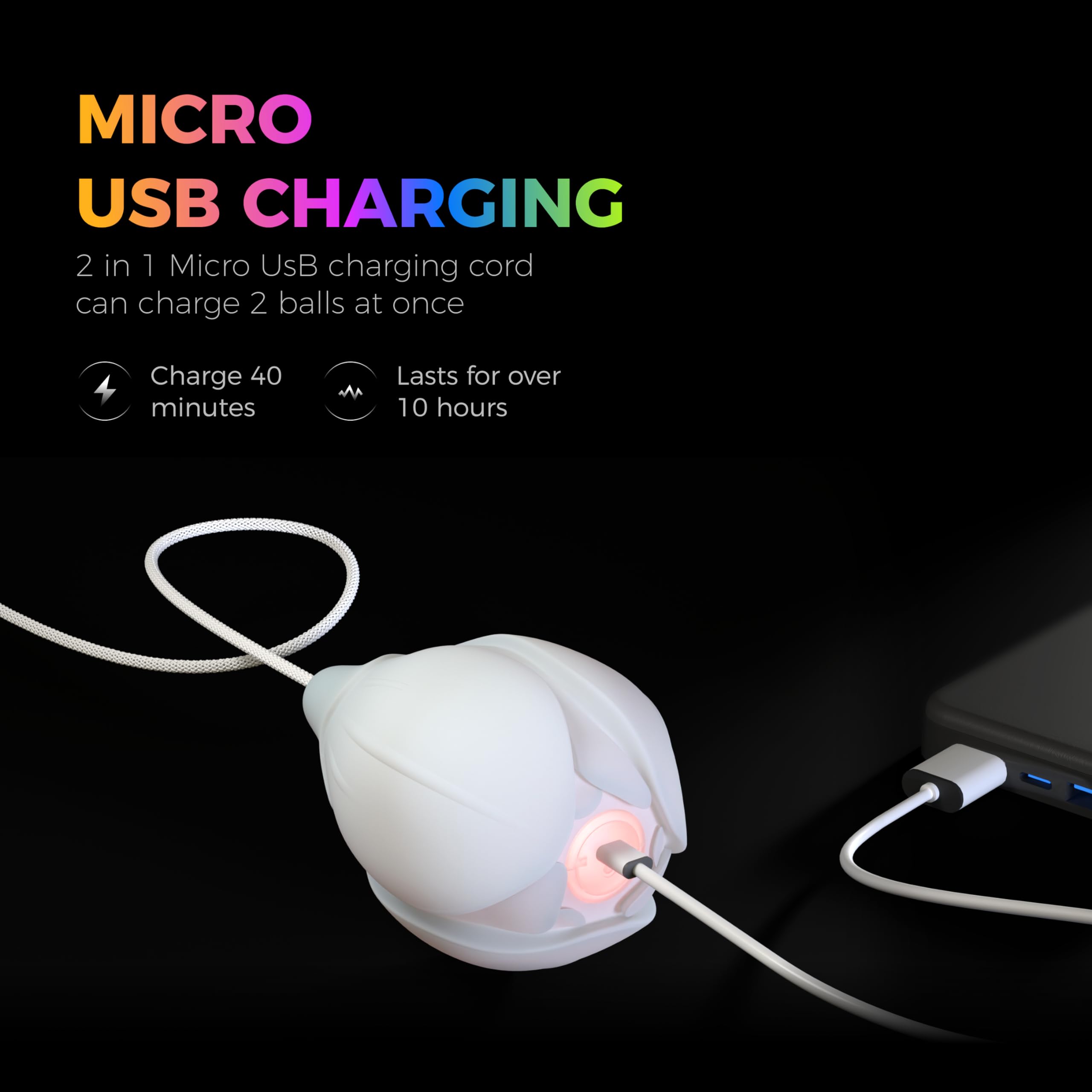 POITOI LED Poi Balls side view showcase durable shell and comfy grip