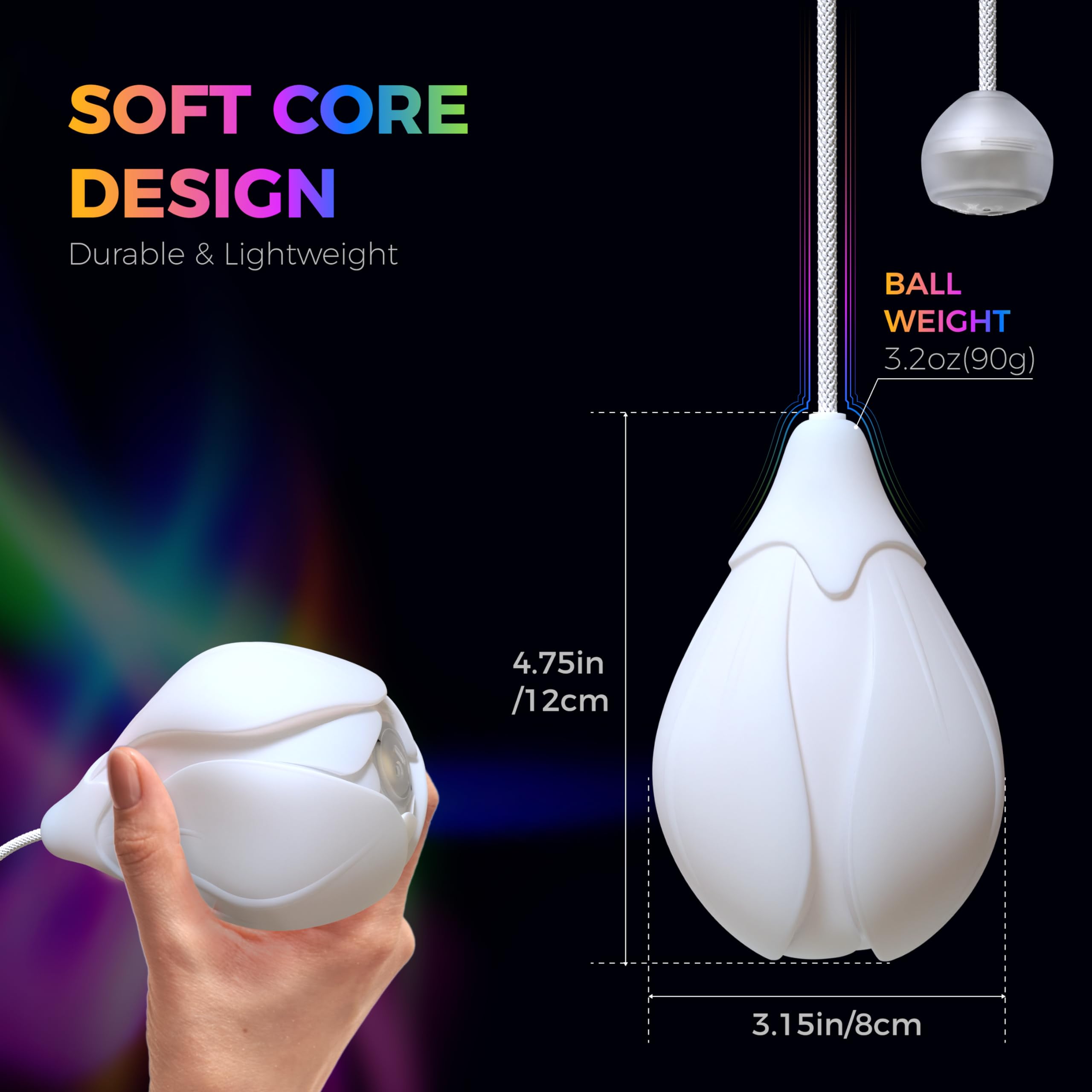 POITOI Poi handle close-up highlights ergonomic, thick grip