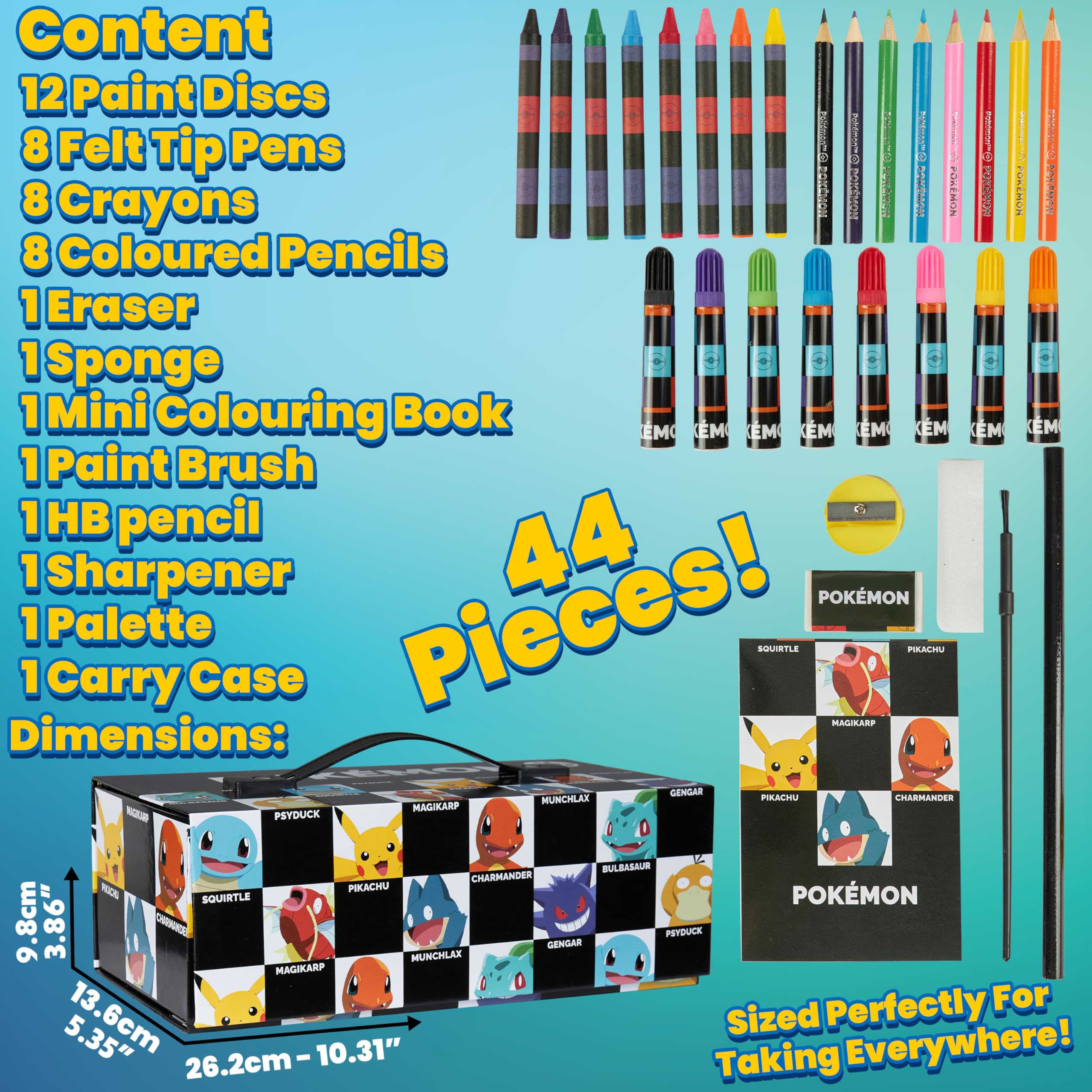 Pokémon art set color-swatch palette demonstrates diverse options for color recognition.