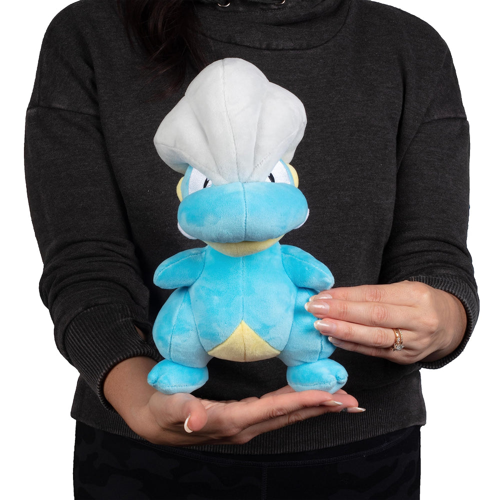 Pokémon Bagon 8-Inch Plush gift-ready packaging, perfect stocking stuffer.