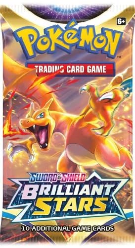 Pokémon Brilliant Stars booster pack front view for quick collection additions and opening excitement.