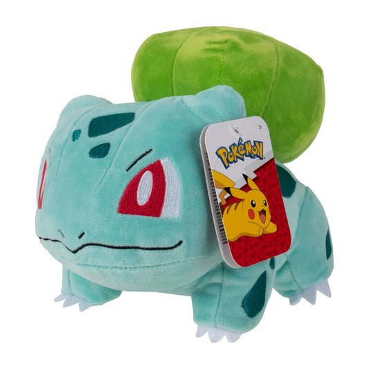 Pokemon Bulbasaur plush toy front view for cuddling and play.