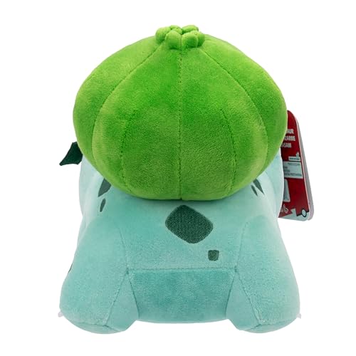 Pokémon Bulbasaur plush front view highlighting soft fabric for hugs