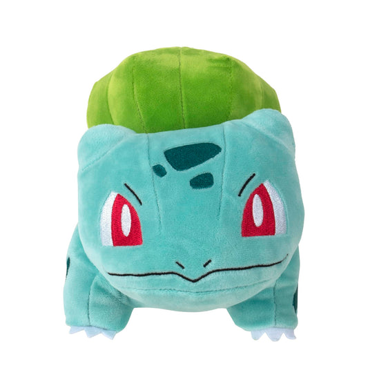 Pokemon Bulbasaur plush side profile for shelf display.