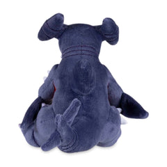Pokémon Center Garchomp Sitting Cuties plush features microbeads for upright pose.