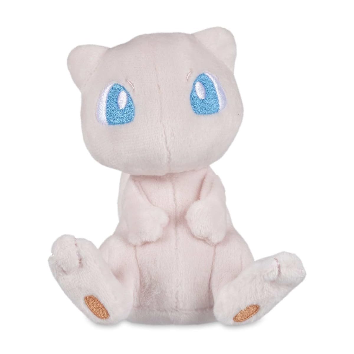 Pokémon Center Mew Sitting Cuties Plush palm-size companion for desk or shelf.